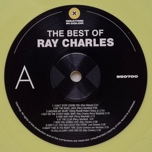 Vinyl Record Ray Charles – The Best Of Ray Charles (Yellow) LP - img.2