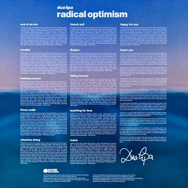 Vinyl Record Dua Lipa – Radical Optimism Curacao Blue LP - img.3