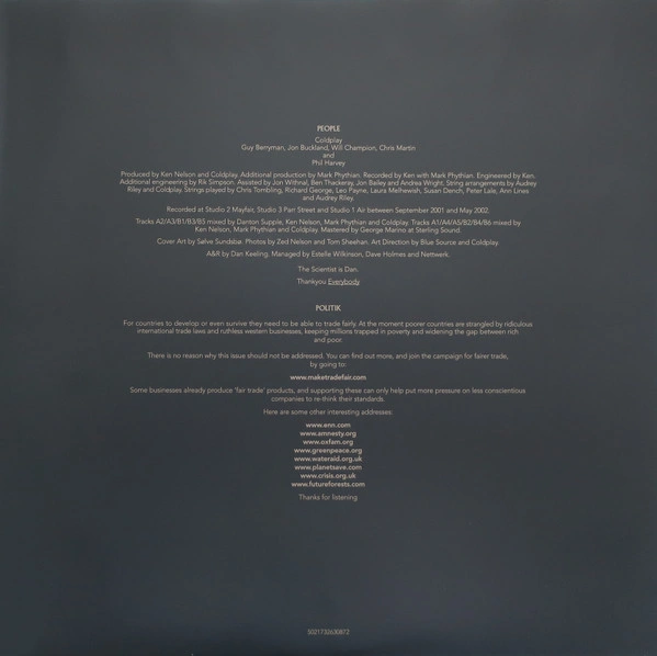 Vinyl Record Coldplay – A Rush Of Blood To The Head (Clear Eco) LP - img.3