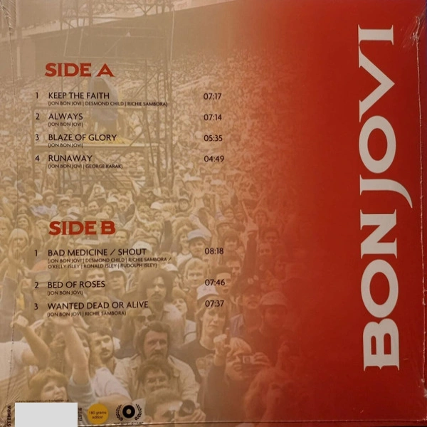 Vinyl Record Bon Jovi – Wembley Archives 95 (Transparent Orange) LP - img.1
