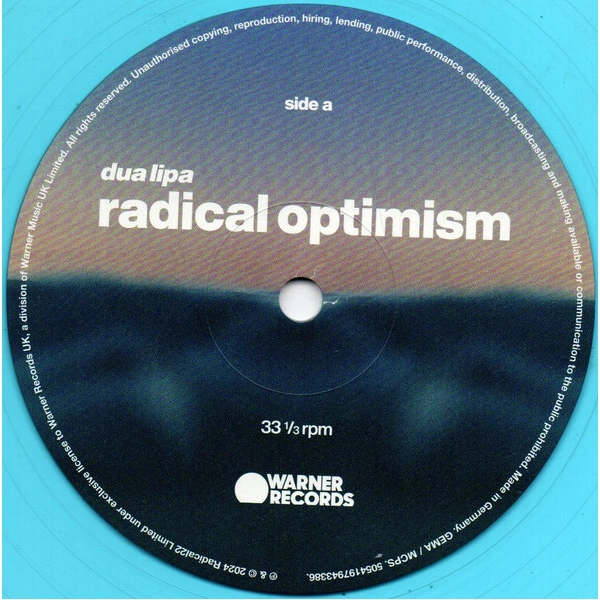 Vinyl Record Dua Lipa – Radical Optimism Curacao Blue LP - img.4