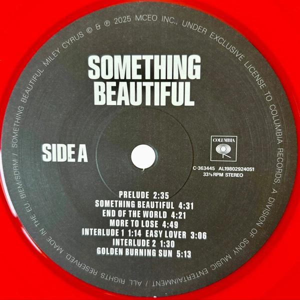 Vinyl Record Miley Cyrus - Something Beautiful (Transparent Red) LP - img.5