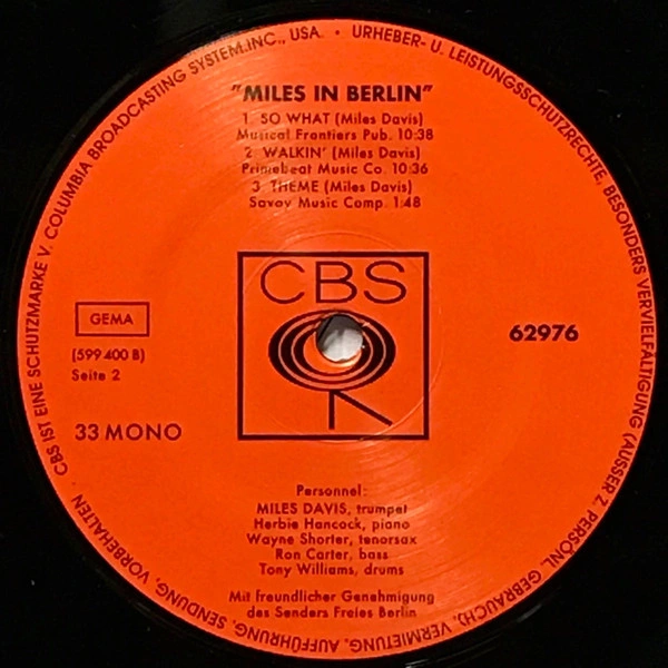 Vinyl Record Miles Davis - Miles In Berlin - img.3