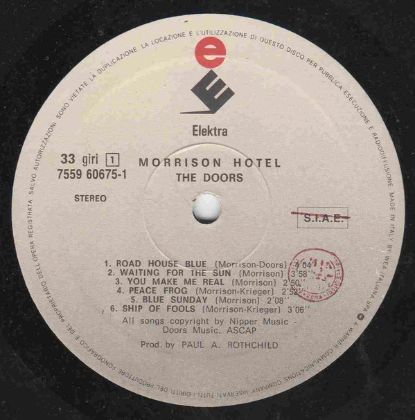 Vinyl Record The Doors - Morrison Hotel - img.2