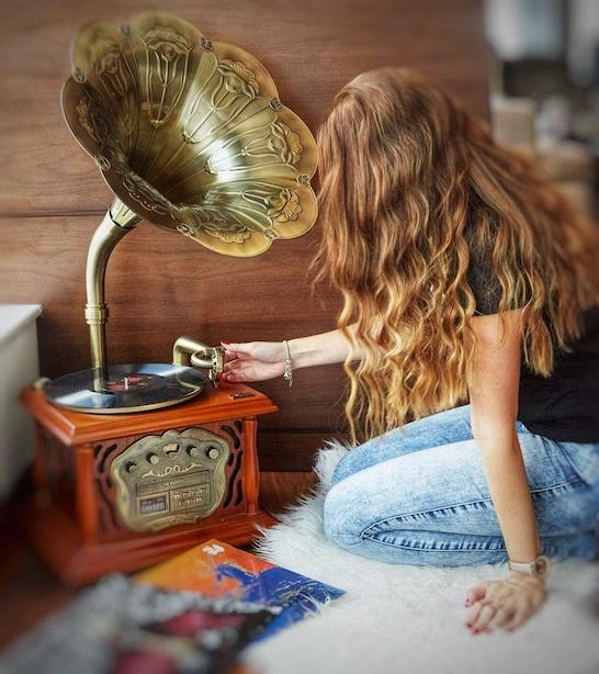 Turntable MJI Audio Gramophone Classic Bronze Horn Turntable - img.8