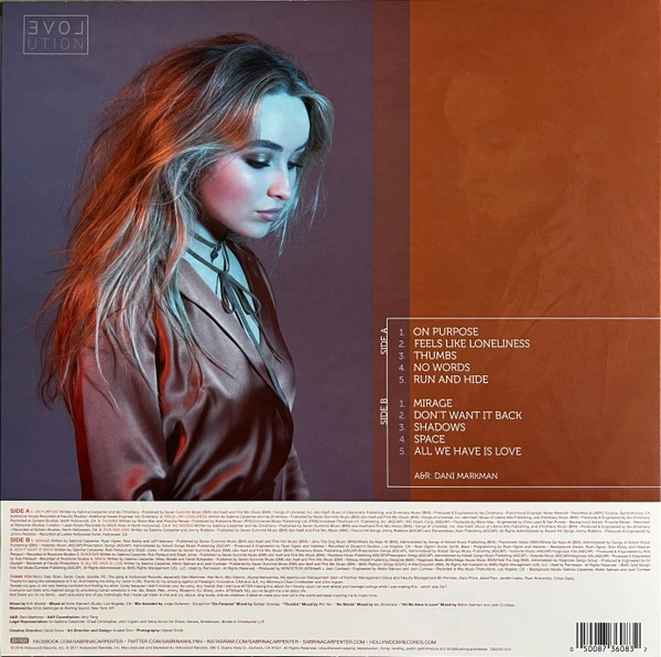 Vinyl Record Sabrina Carpenter – Evolution - LP - img.1