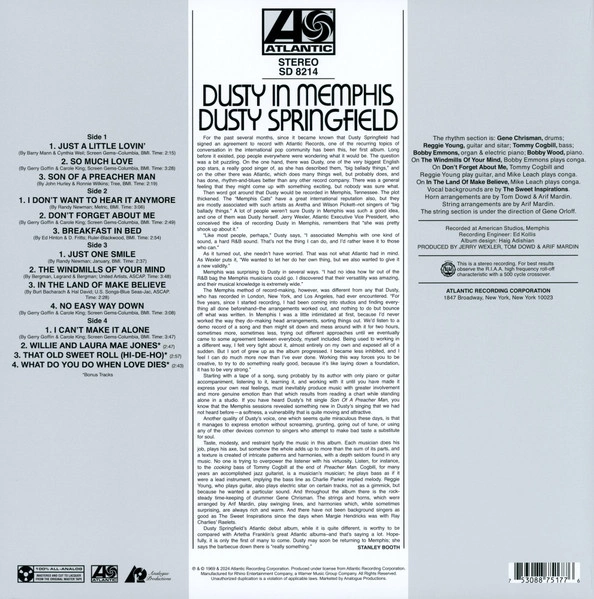 Vinyl Record Dusty Springfield – Dusty In Memphis - 2LP - img.1