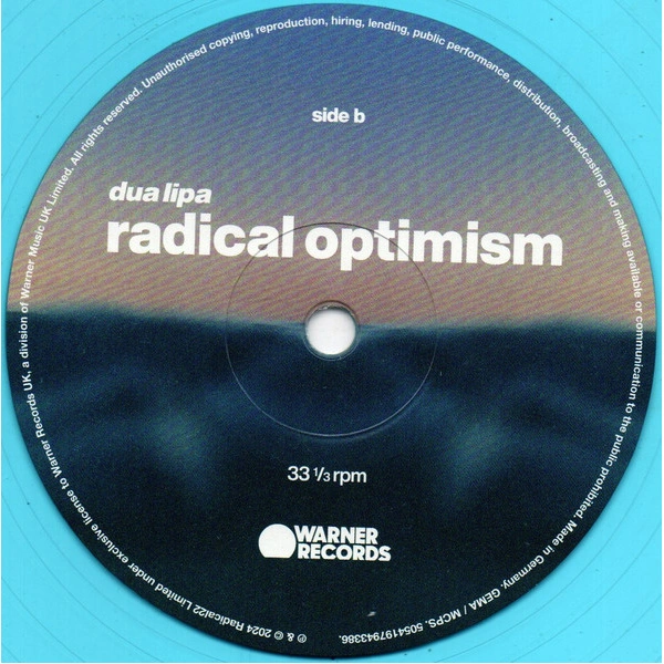 Vinyl Record Dua Lipa – Radical Optimism Curacao Blue LP - img.5