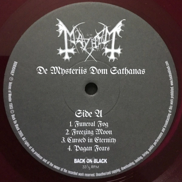 Vinyl Record Mayhem - De Mysteriis Dom Sathanas (Purple) LP - img.5