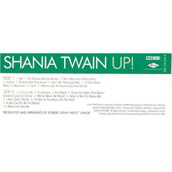Сassette Tape Shania Twain - Up! - img.2