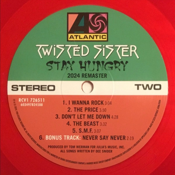 Vinyl Record Twisted Sister - Stay Hungry (40th Anniversary Edition,Translucent Red) - 2LP - img.4