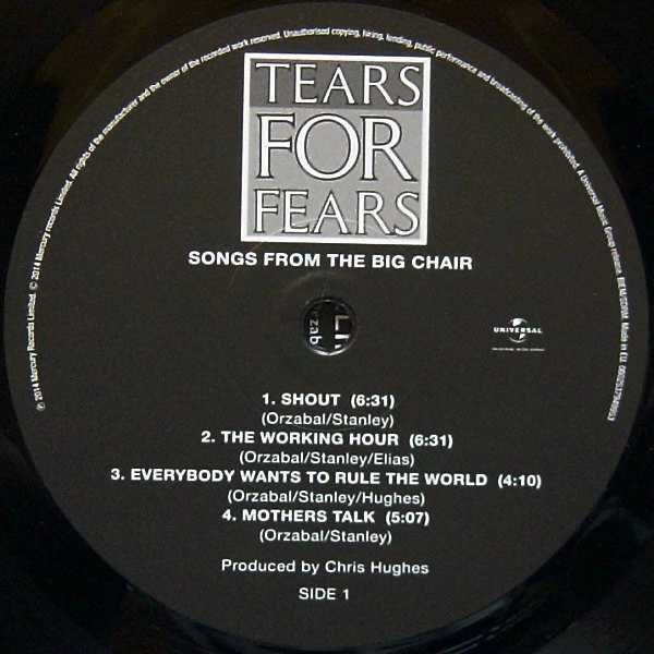 Vinyl Record Tears For Fears - Songs From The Big Chair - img.2