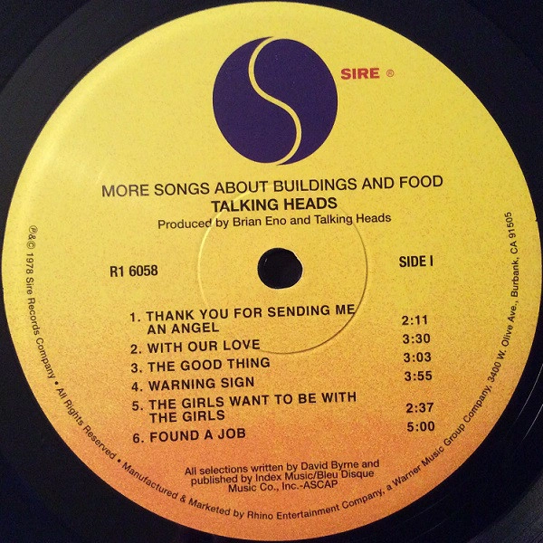 Vinyl Record Talking Heads - More Songs About Buildings And Food - img.2