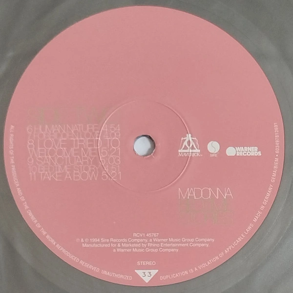 Vinyl Record Madonna - Bedtime Stories (coloured) LP - img.4