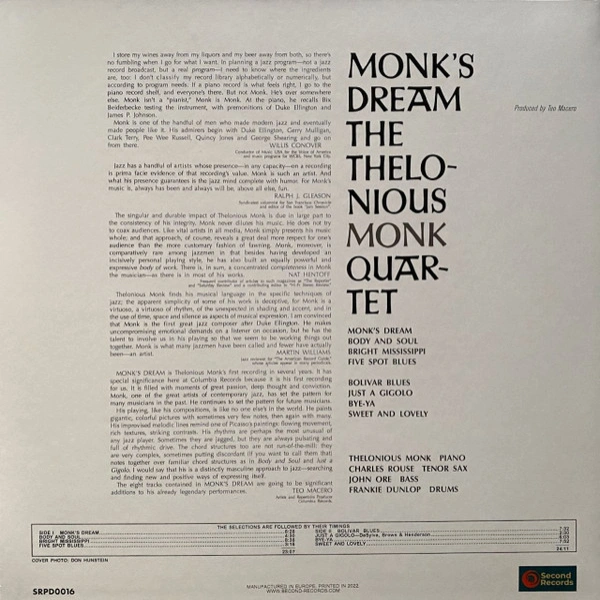 Vinyl Record Thelonious Monk - Monks Dream (Turquoise Marble) LP - img.2