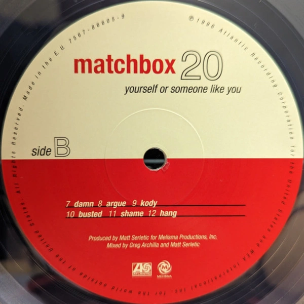 Vinyl Record Matchbox Twenty - Yourself or Someone Like You (Crystal Clear) LP - img.3