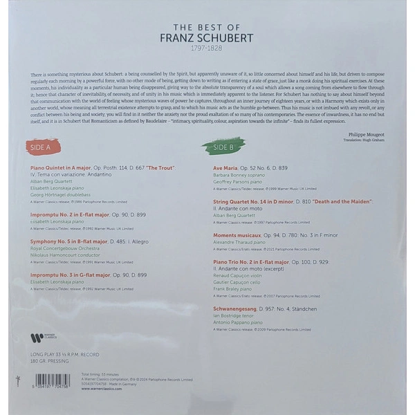 Vinyl Record Various - The Best Of Franz Schubert - LP - img.1