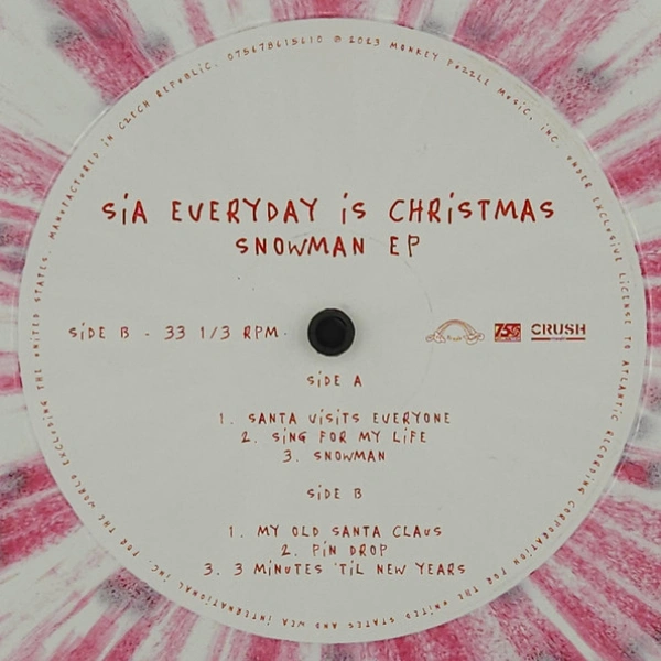 Vinyl Record Sia – Everyday Is Christmas Snowman EP (Coloured) LP - img.2