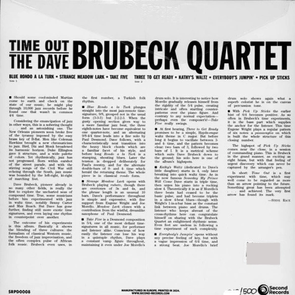 Vinyl Record The Dave Brubeck Quartet – Time Out (Lagoon) LP - img.2