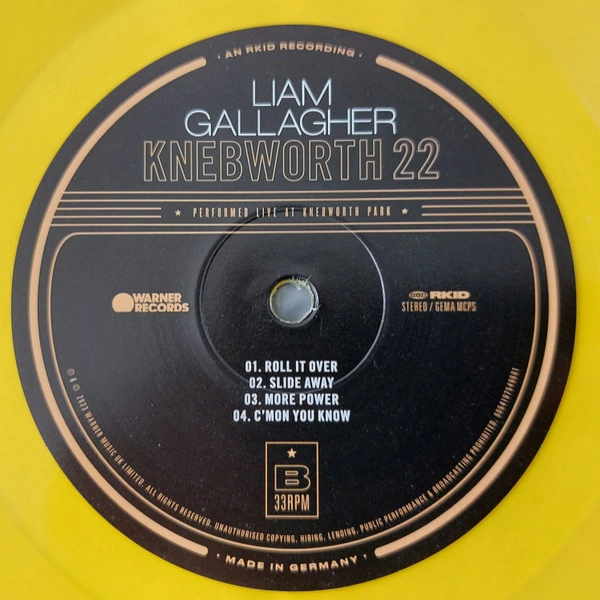 Vinyl Record Liam Gallagher - Knebworth 22 (Yellow) - 2LP - img.4