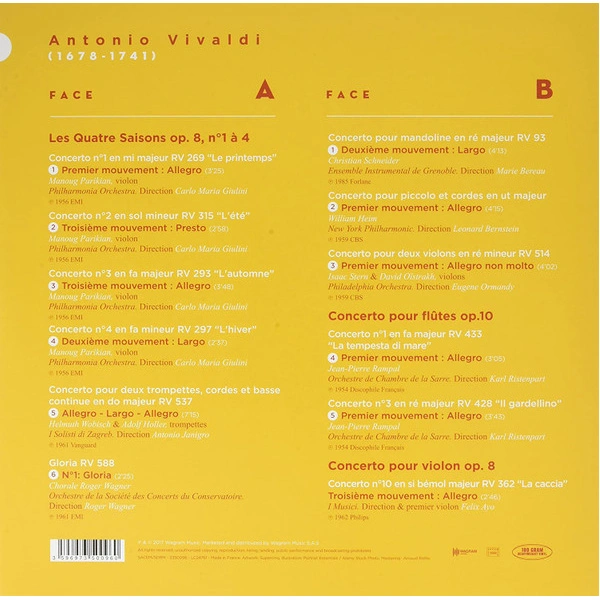 Vinyl Record Antonio Vivaldi – The Masterpieces Of Antonio Vivaldi LP - img.1