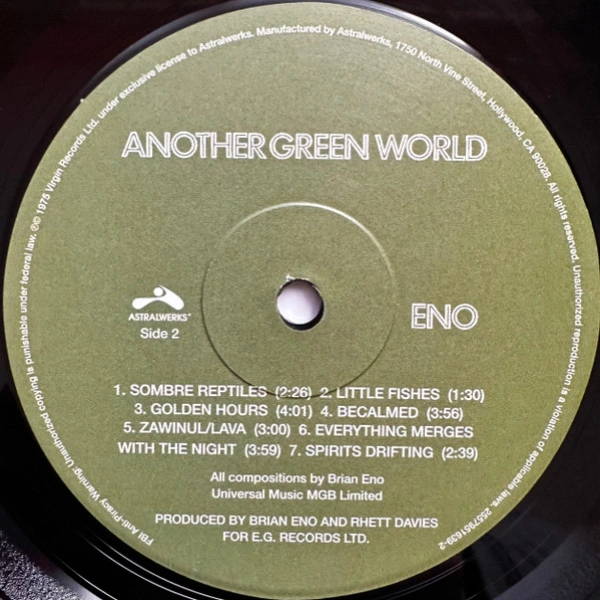 Vinyl Record Eno - Another Green World (140G/2017 Master) LP - img.3