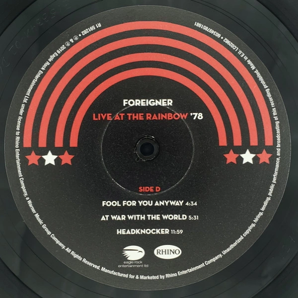 Vinyl Record Foreigner - Live At The Rainbow 78 - 2LP - img.5