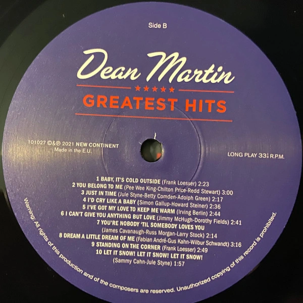 Vinyl Record Dean Martin - Greatest Hits LP - img.3
