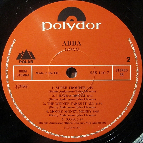 Vinyl Record ABBA - Gold (Greatest Hits) - img.3