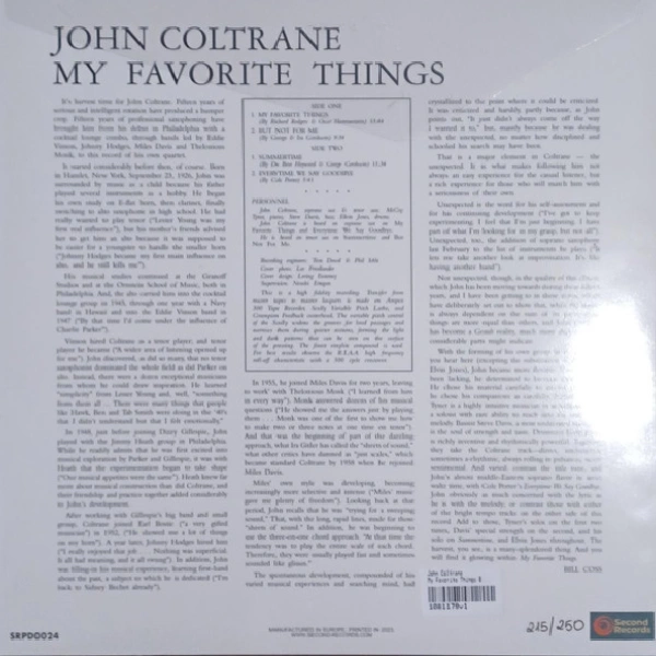 Vinyl Record John Coltrane - My Favourite Things (Blue Multicoloured Splatter) LP - img.2