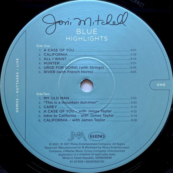 Vinyl Record Joni Mitchell - Blue Highlights Demos Outttakes Live LP - img.2