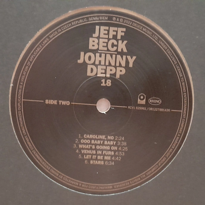 Vinyl Record Jeff Beck - Johnny Depp - 18 (Gold Vinyl) LP - img.6