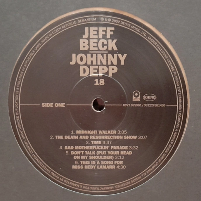 Vinyl Record Jeff Beck - Johnny Depp - 18 (Gold Vinyl) LP - img.5