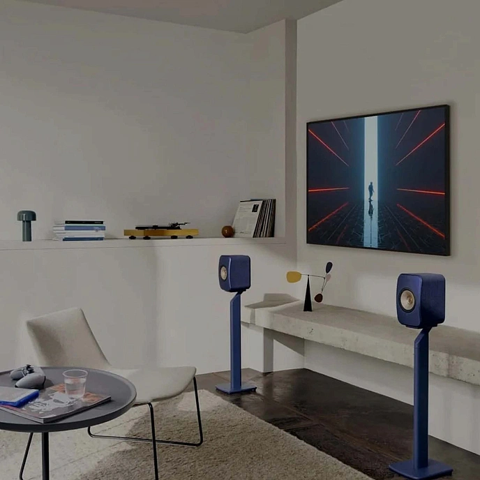 Bookshelf speakers KEF LSX II Cobalt Blue + KEF S1 Floor Stand Black - img.10