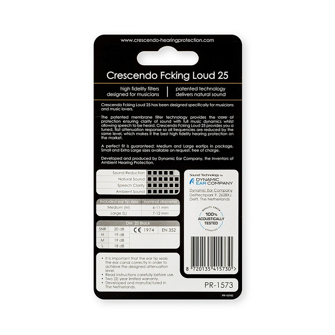 Earplugs Dynamic Ear Company Crescendo Pro Fcking Loud 25 - img.2