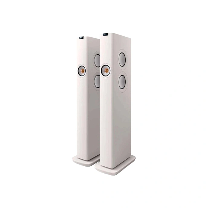 Floorstanding Speakers KEF LS60 Wireless Mineral White + KEF KC 62 Black - img.1