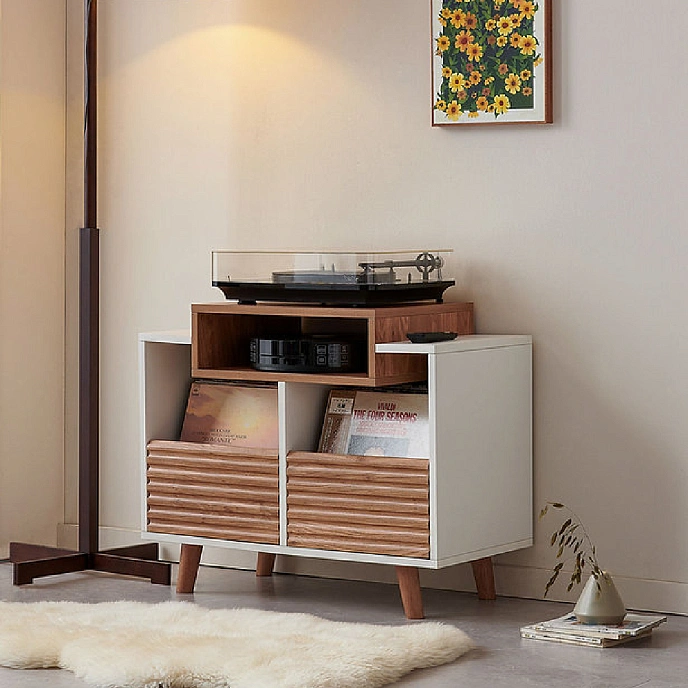 Hi-Fi Stand NorStone Oslo Vinyl 800 White/Light Oak - img.3