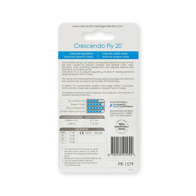 Flight Earplugs Dynamic Ear Company Crescendo Fly 20 - img.2