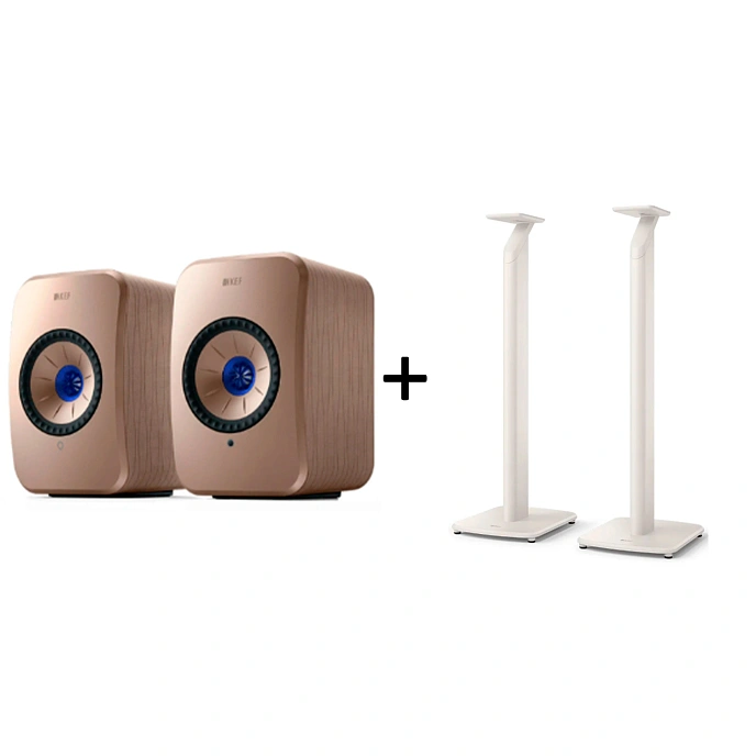 Kit KEF LSX II Soundwave + KEF S1 Floor Stand Mineral White - img.0