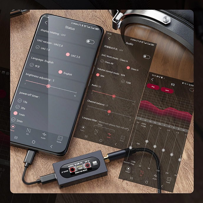 Headphone Amplifiers and DACs FiiO KA15 Blue - img.8