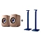 KEF LSX II Soundwave + KEF S1 Floor Stand Cobalt Blue