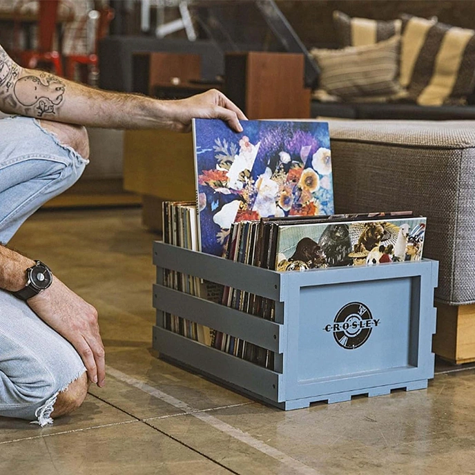 Vinyl Storage Box Crosley Record Storage Crate tourmaline - img.5