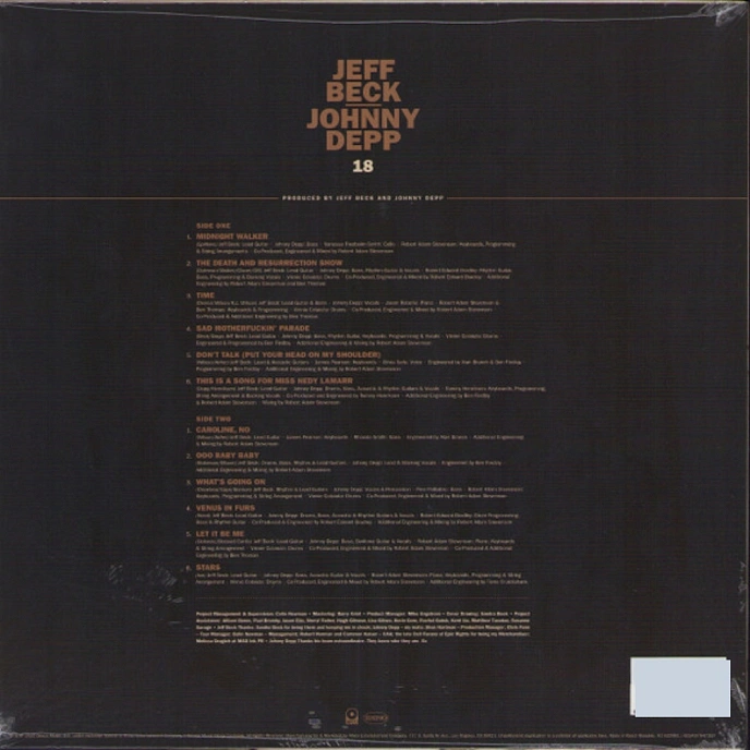 Vinyl Record Jeff Beck - Johnny Depp - 18 (Gold Vinyl) LP - img.2