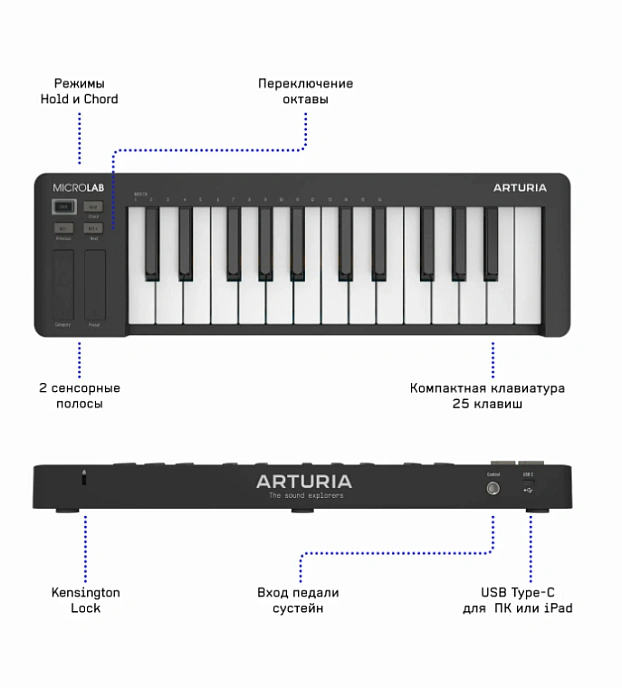 MIDI Keyboard Arturia MicroLab 3 Black - img.5