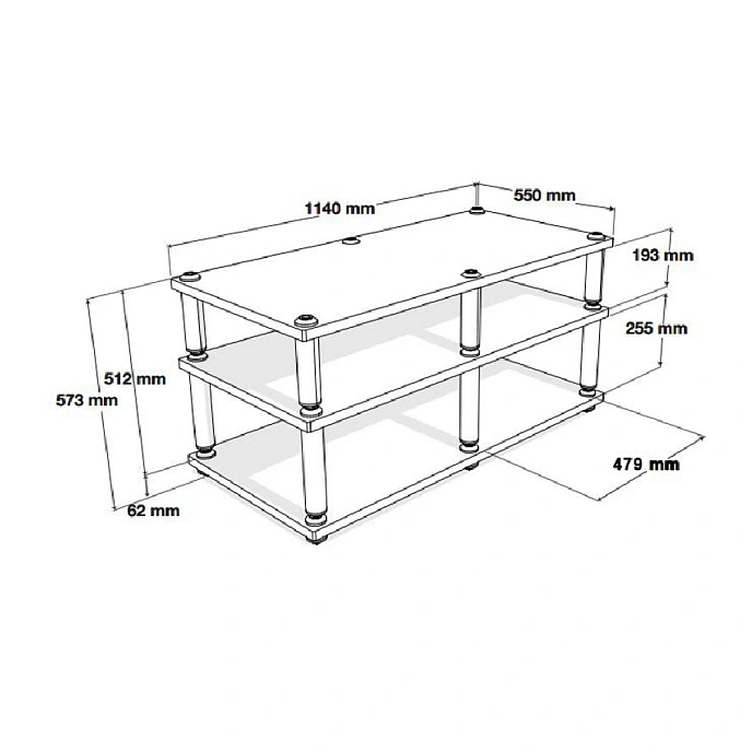 Hi-Fi Stand NorStone Stabbl AV 1140mm Black Lacquered - img.2