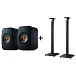 Kit KEF LSX II Carbon Black + KEF S1 Floor Stand Grey - img.0 Kit KEF LSX II Carbon Black + KEF S1 Floor Stand Grey - img.0