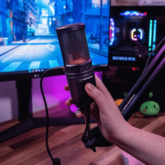 Microphone for streaming and gaming Audio-Technica AT2020 USB-X Black - img.8