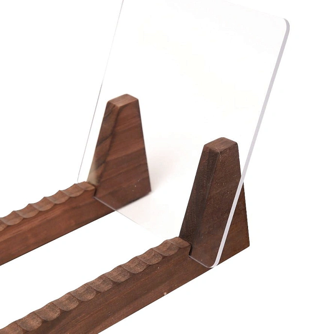 Vinyl record stand MJI Audio Vinyl Record Candlenut Holder With Acrylic - img.2