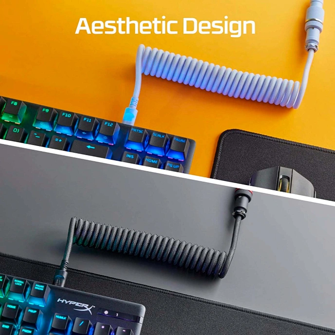 Cable HyperX Coiled Cable light Blue White 1.37m - img.7