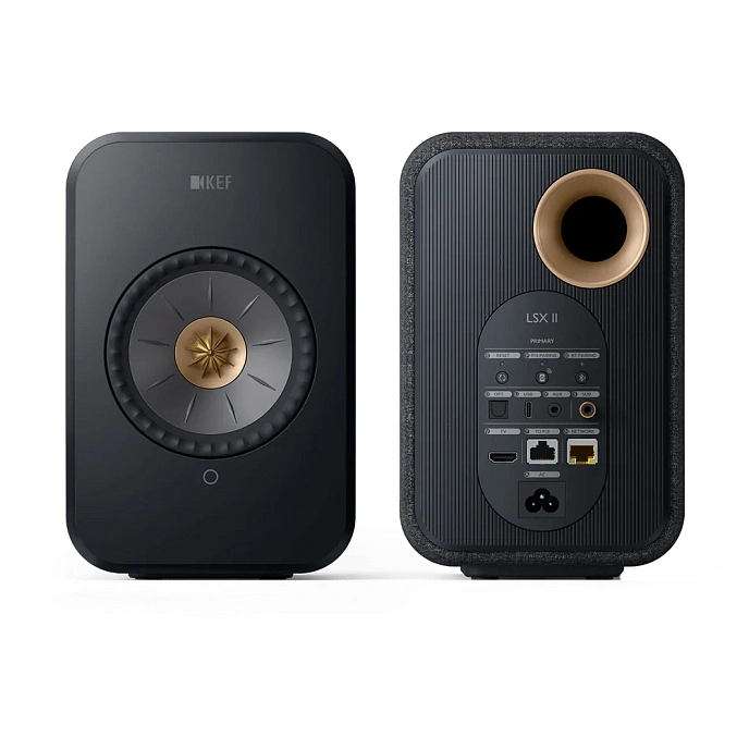 Kit KEF LSX II Carbon Black + KEF S1 Floor Stand Grey - img.1